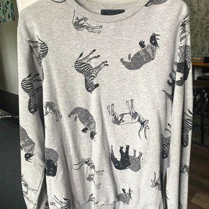 21 Men Crewneck Animal Print Sweater